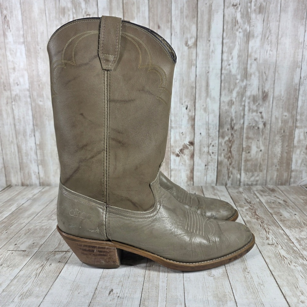 Dingo Mens Taupe Leather‎ Cowboy Boots Western Style Size 10